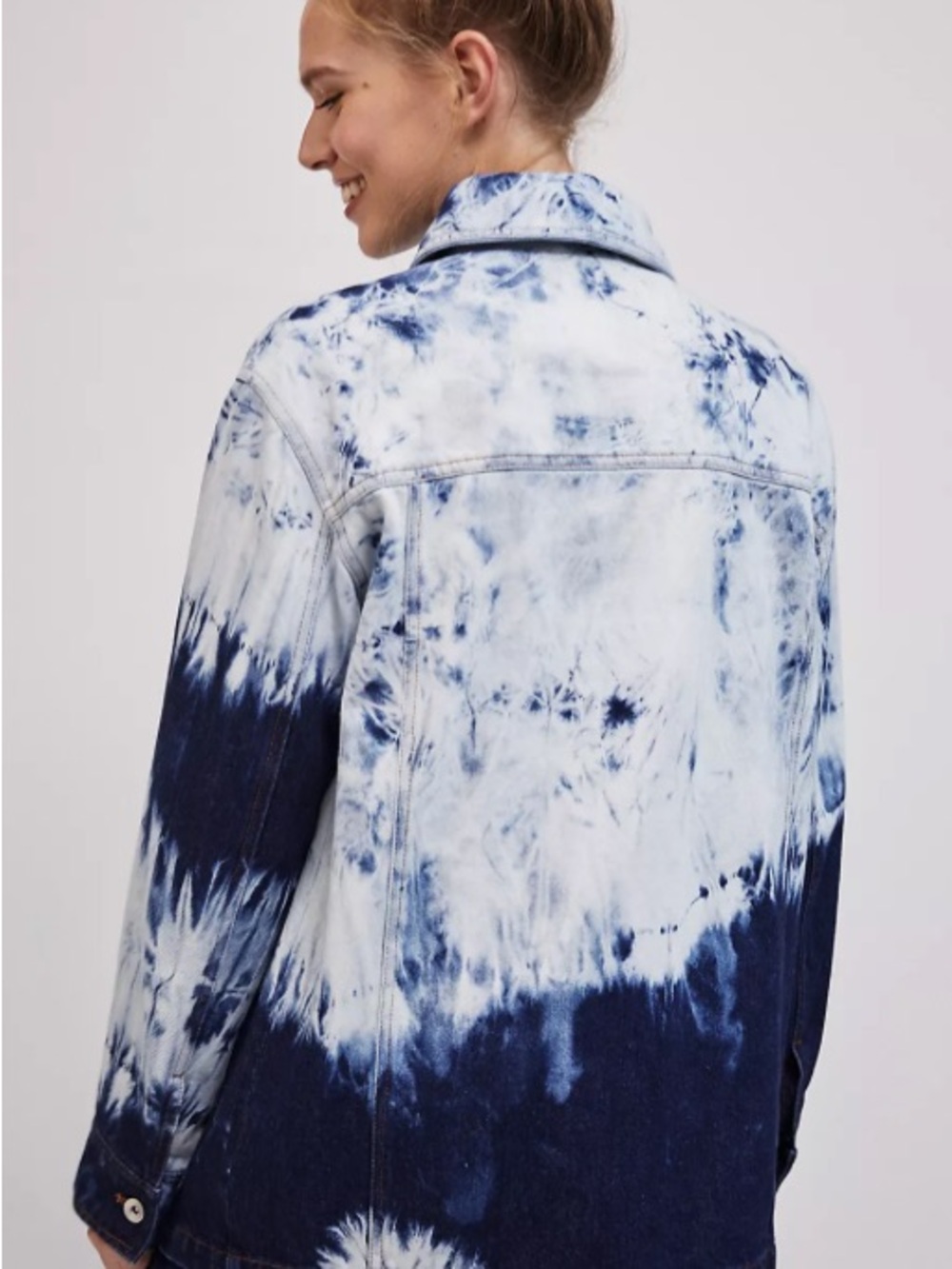 Avec Les Filles Blue Tie-Dye Denim Jacket